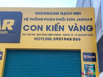 Thi Công Showroom Gạch Men – Hệ thống phân phối Sơn Jaguar CON KIẾN VÀNG